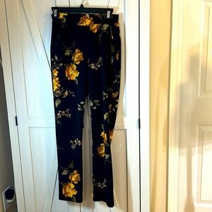 Sensational Collection Black with Yellow Floral Pants Sz Unknown